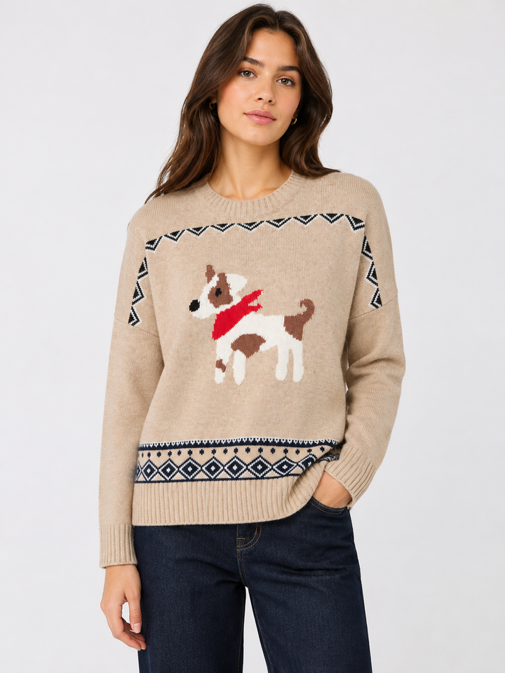 Maglia in lana vergine con motivo jacquard