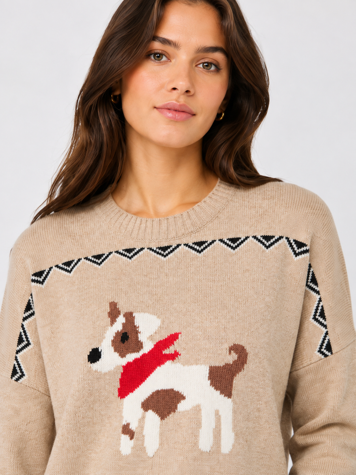Maglia in lana vergine con motivo jacquard