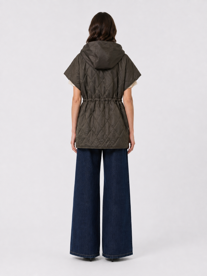 Gilet imbottito Cameluxe con cappuccio