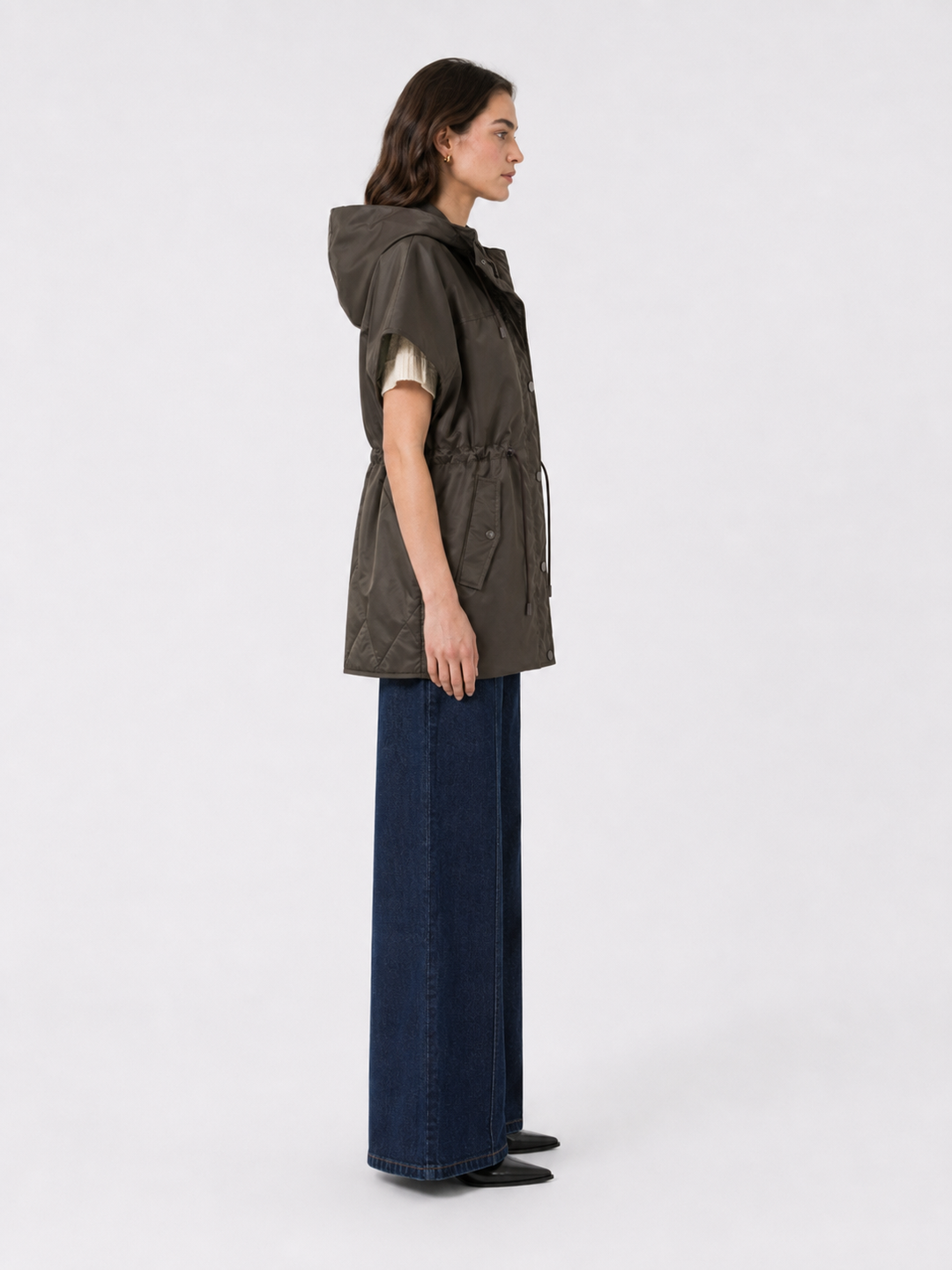 Gilet imbottito Cameluxe con cappuccio