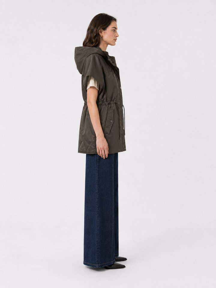 Gilet imbottito Cameluxe con cappuccio