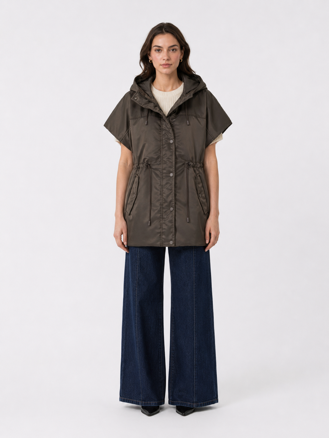 Gilet imbottito Cameluxe con cappuccio