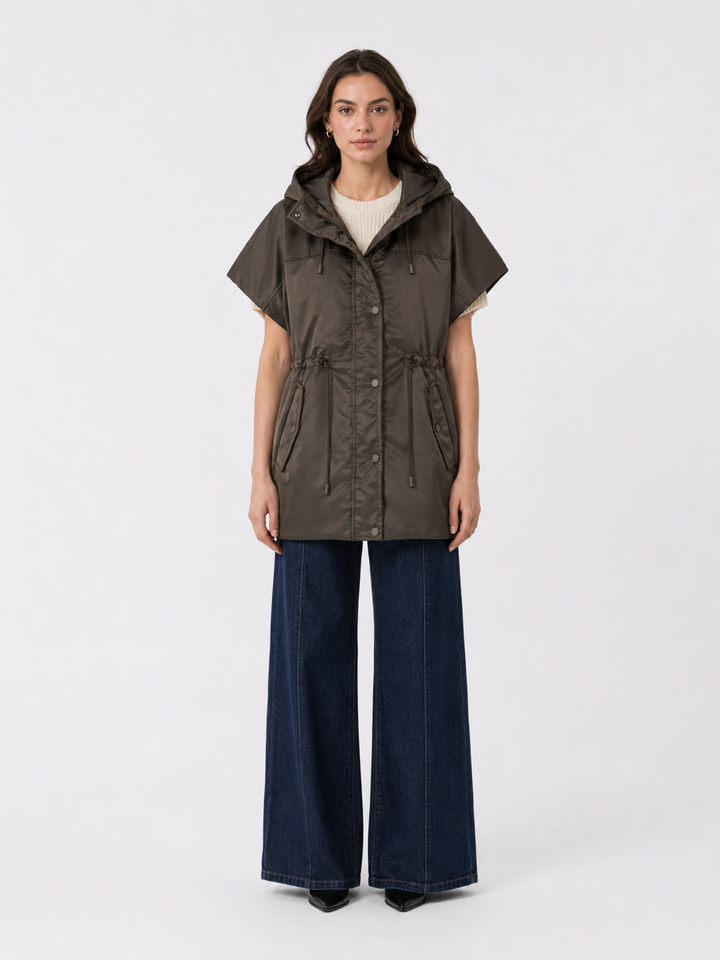 Gilet imbottito Cameluxe con cappuccio