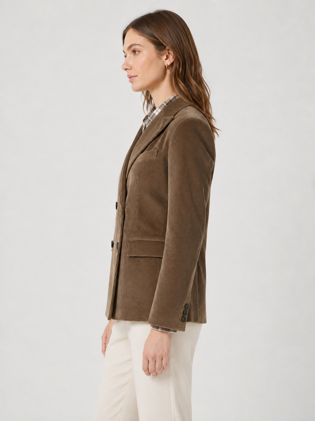 Blazer doppiopetto in velluto di cotone