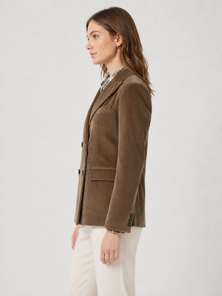 Blazer doppiopetto in velluto di cotone