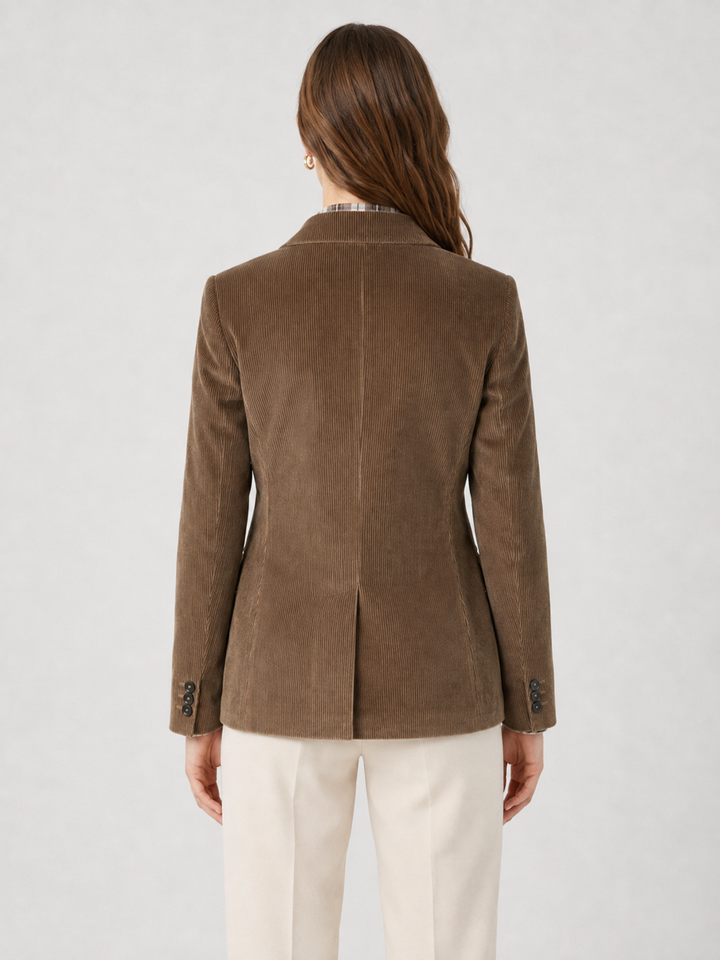 Blazer doppiopetto in velluto di cotone