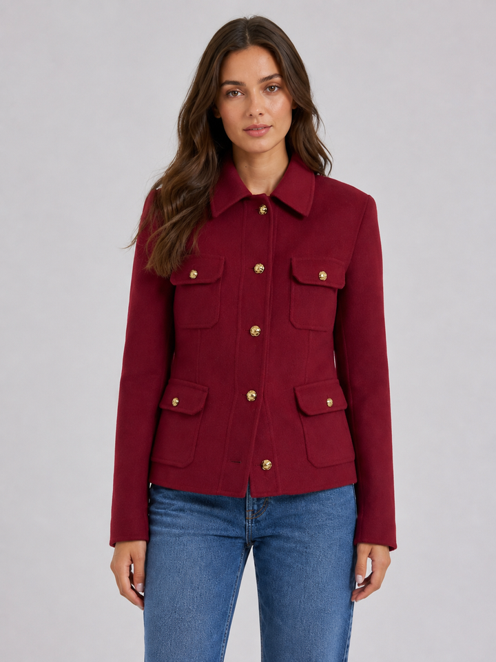 Giacca corta in lana seta e cashmere
