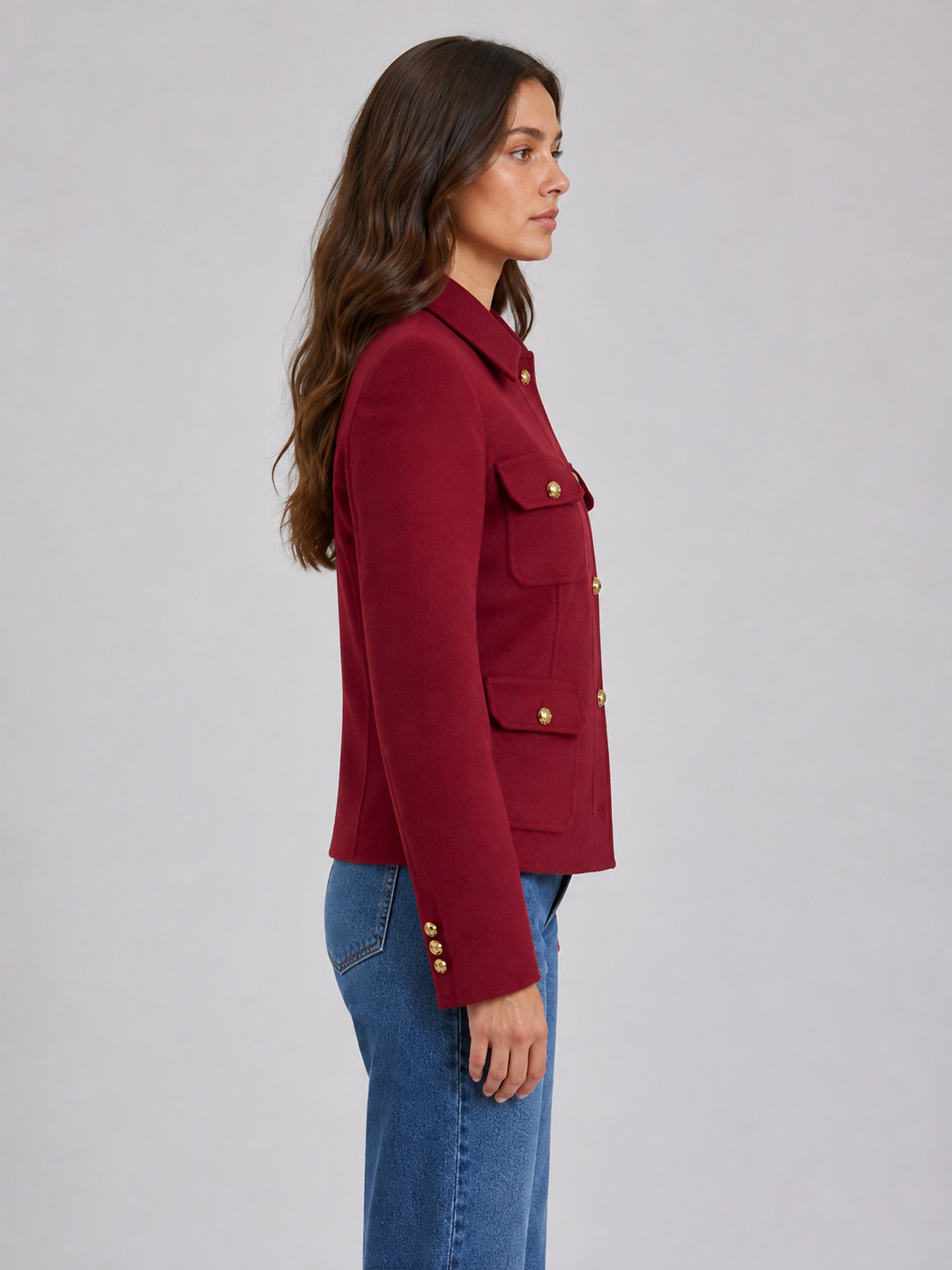 Giacca corta in lana seta e cashmere