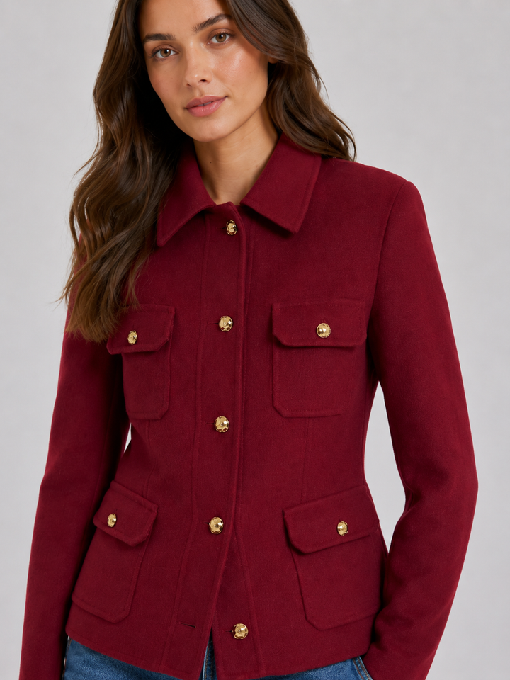 Giacca corta in lana seta e cashmere