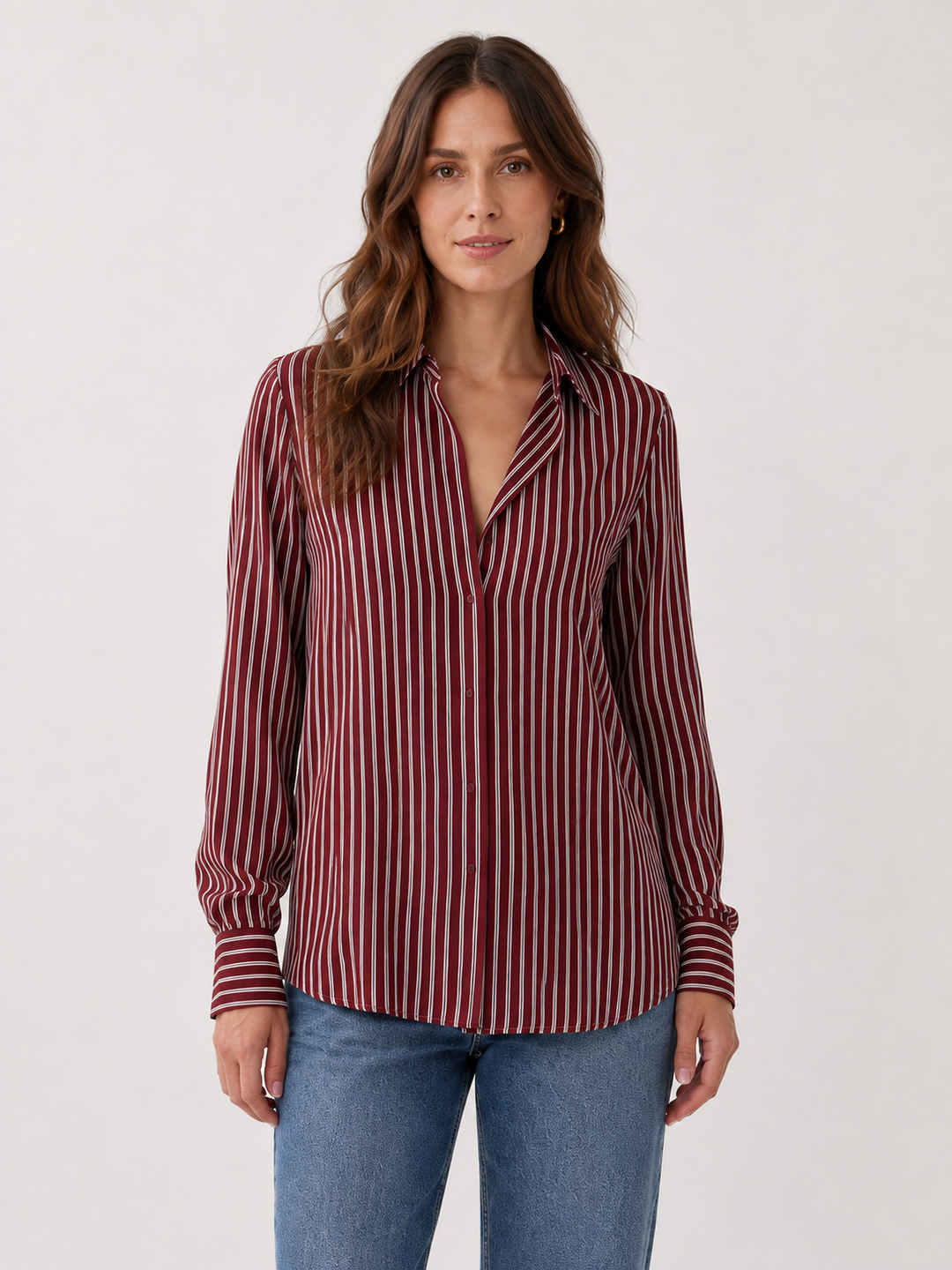 Camicia in seta a righe
