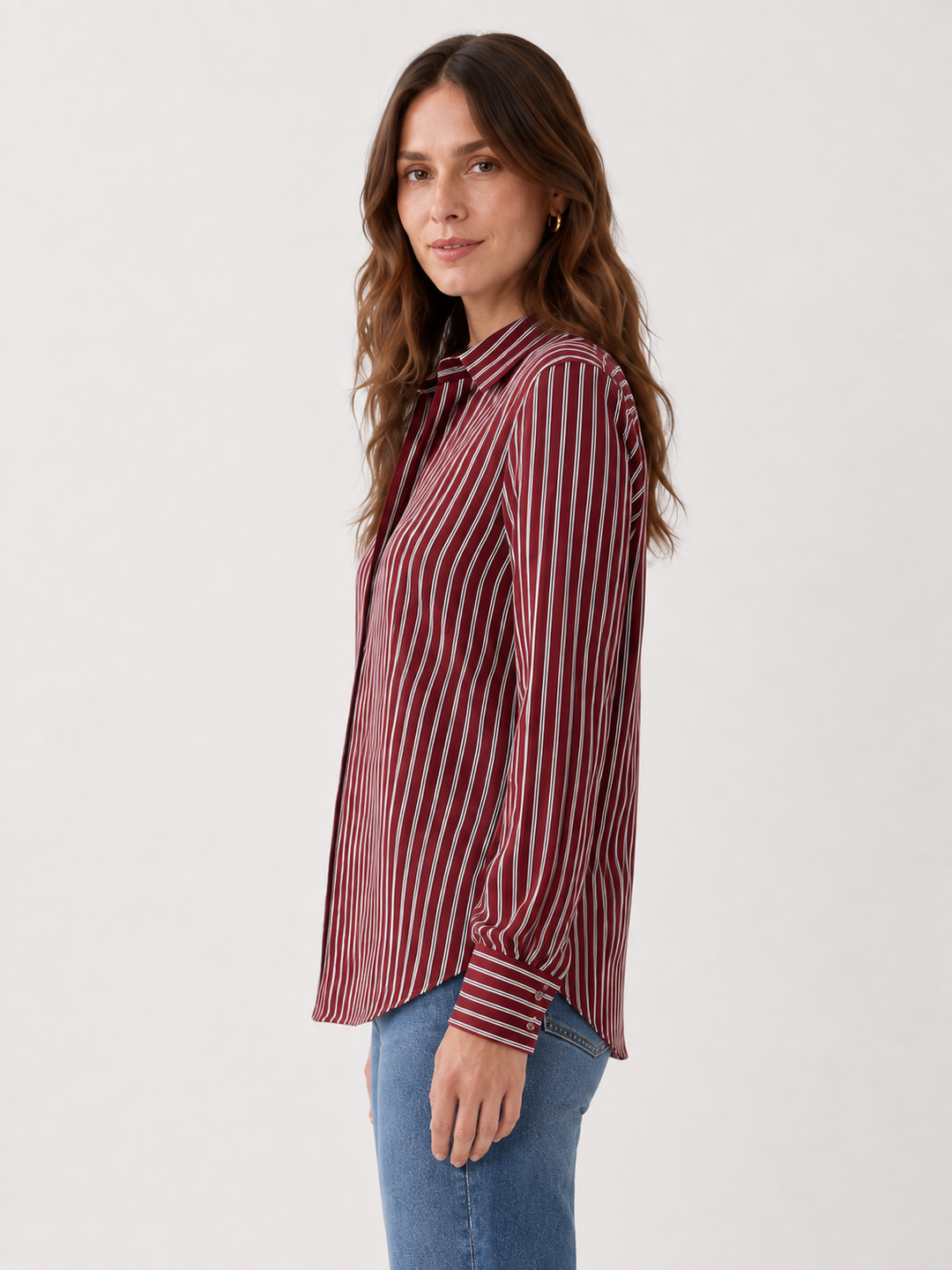 Camicia in seta a righe