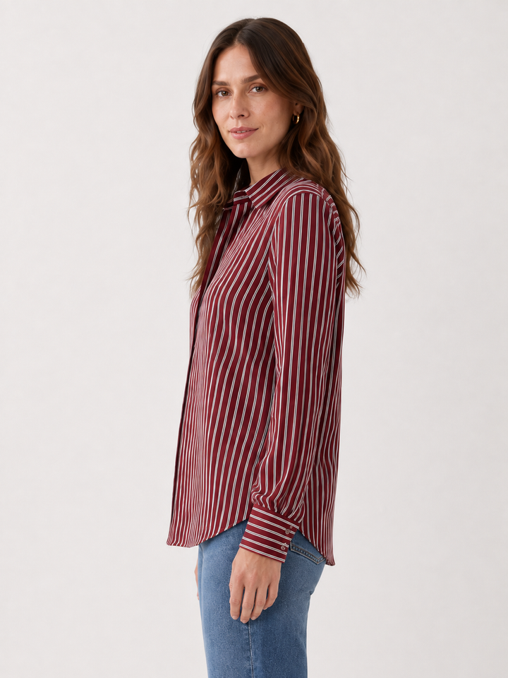 Camicia in seta a righe
