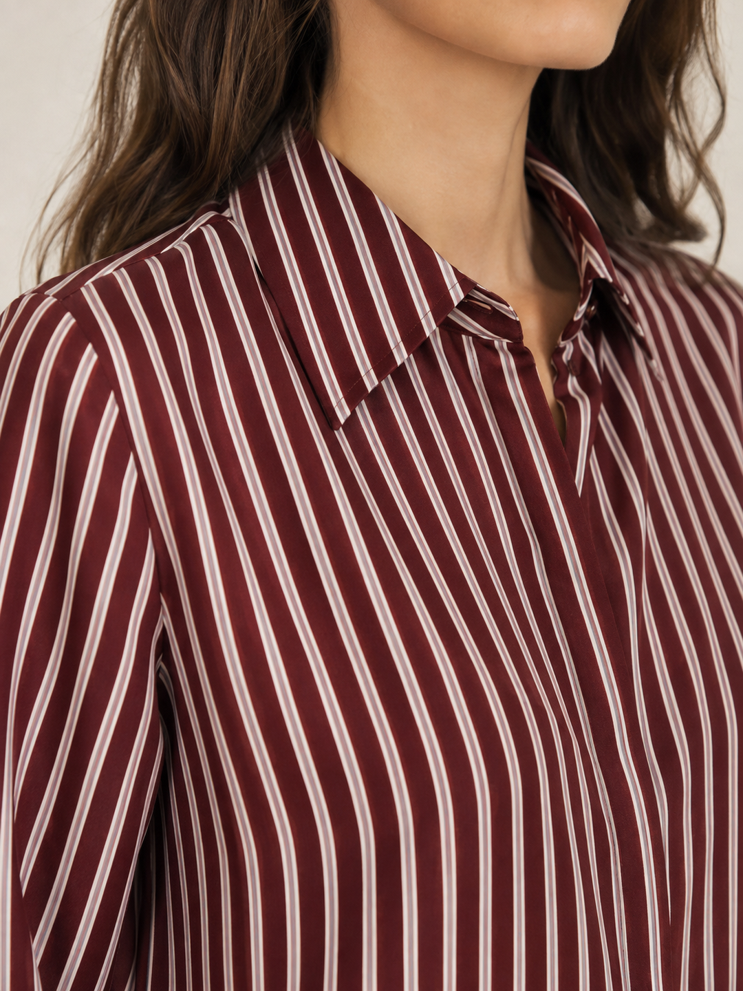 Camicia in seta a righe