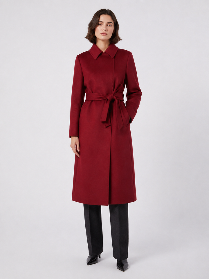 Cappotto lungo doppiopetto in pura lana