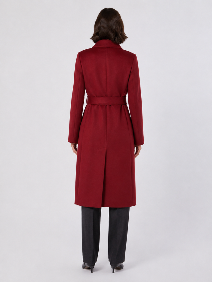 Cappotto lungo doppiopetto in pura lana