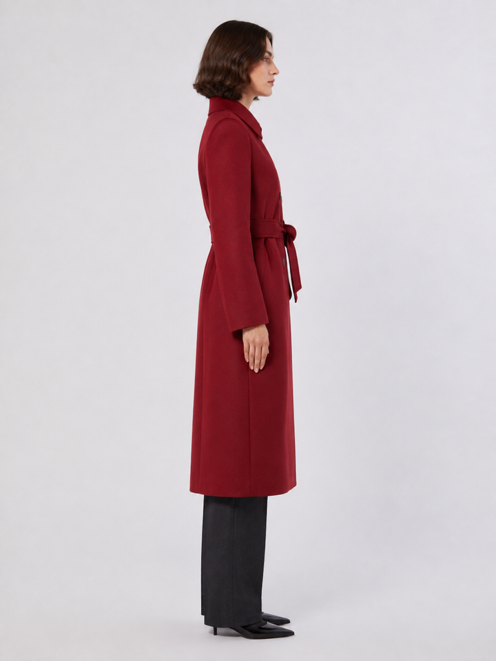 Cappotto lungo doppiopetto in pura lana