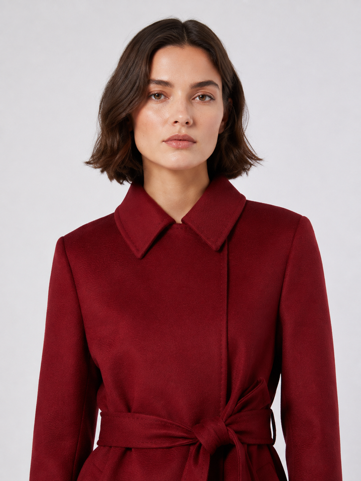 Cappotto lungo doppiopetto in pura lana
