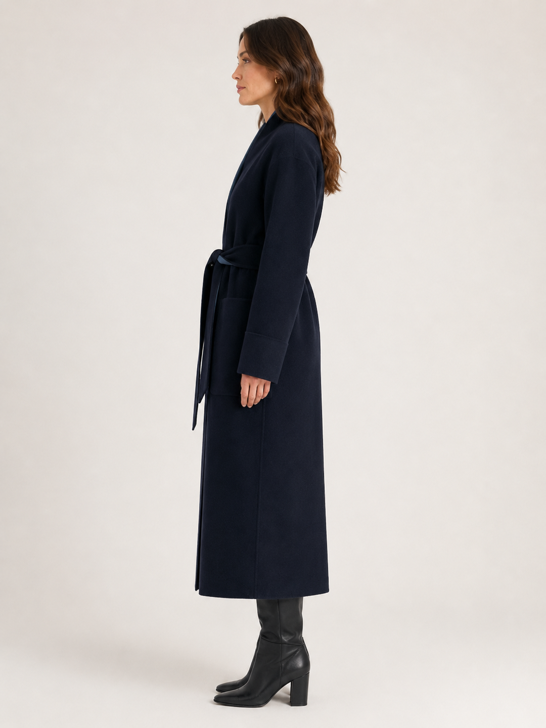 Cappotto kimono lungo in lana