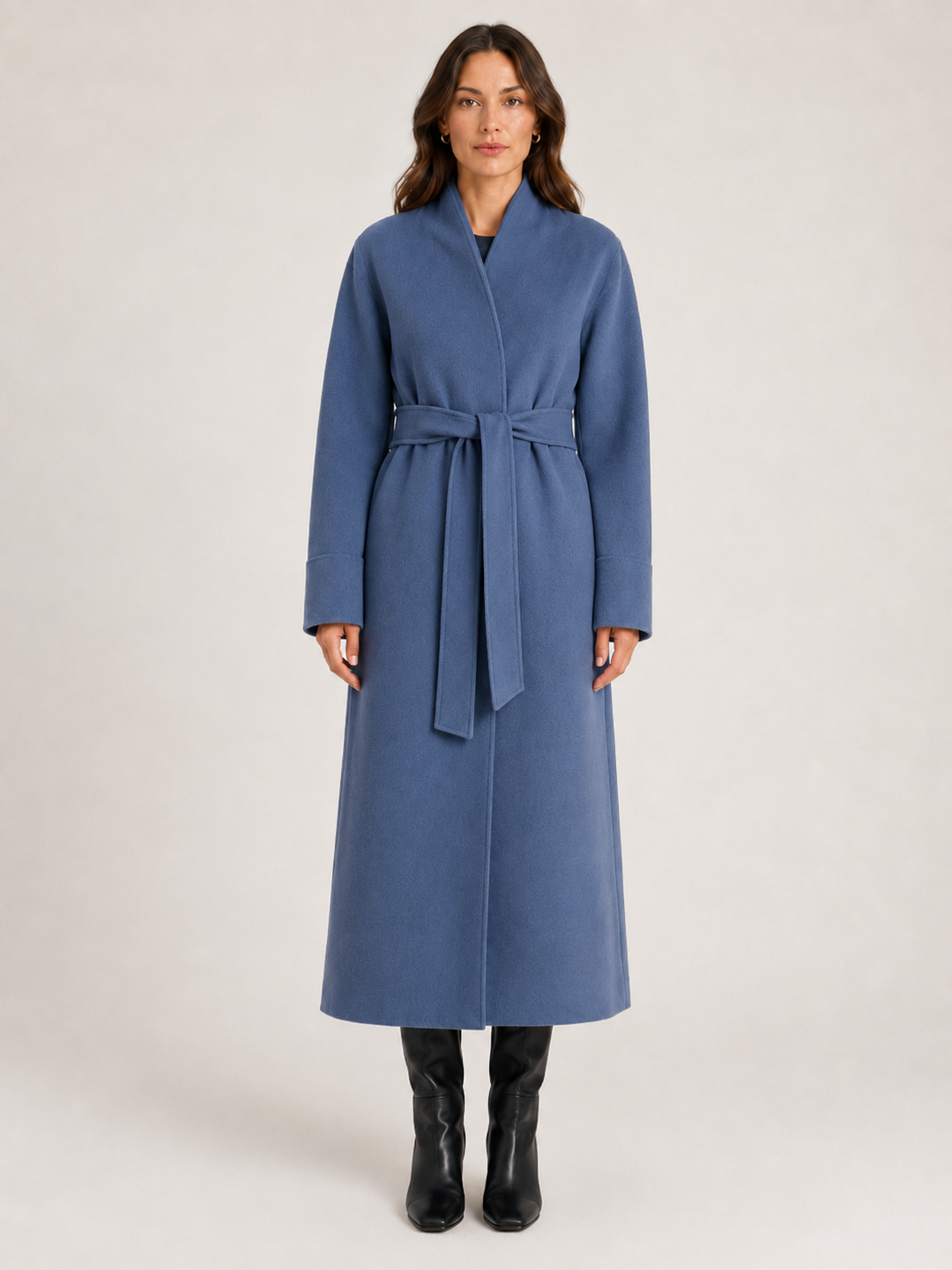 Cappotto kimono lungo in lana