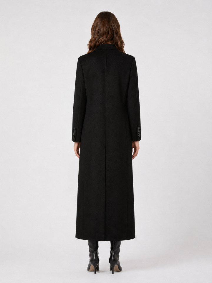 Cappotto lungo doppiopetto in pura lana