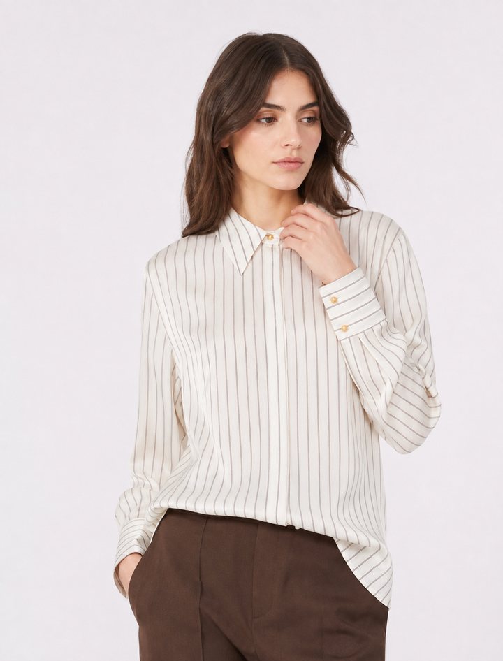 Camicia in seta a righe