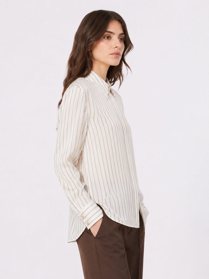 Camicia in seta a righe