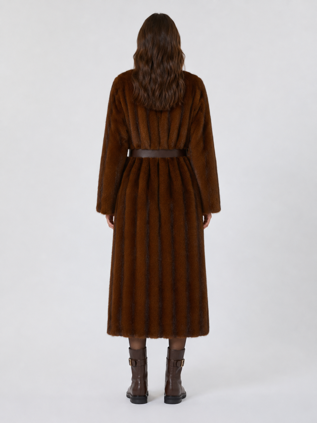 Cappotto lungo soffice con cintura