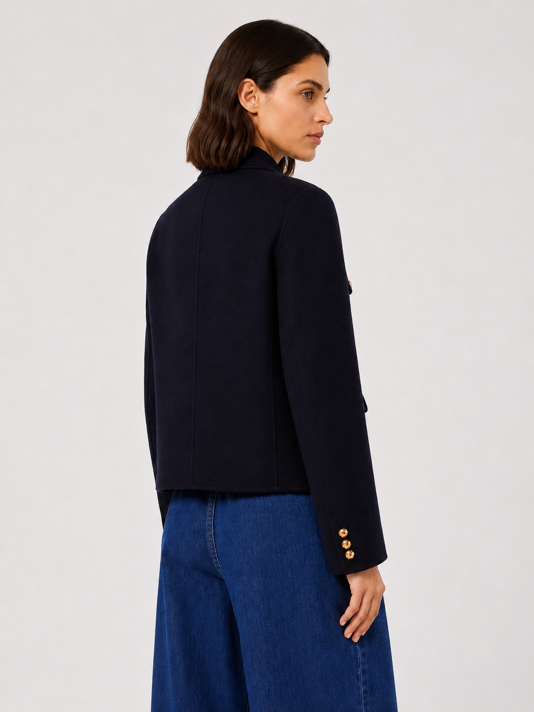 Giacca corta in lana seta e cashmere