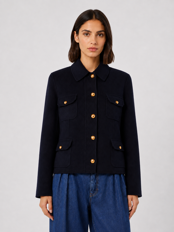 Giacca corta in lana seta e cashmere
