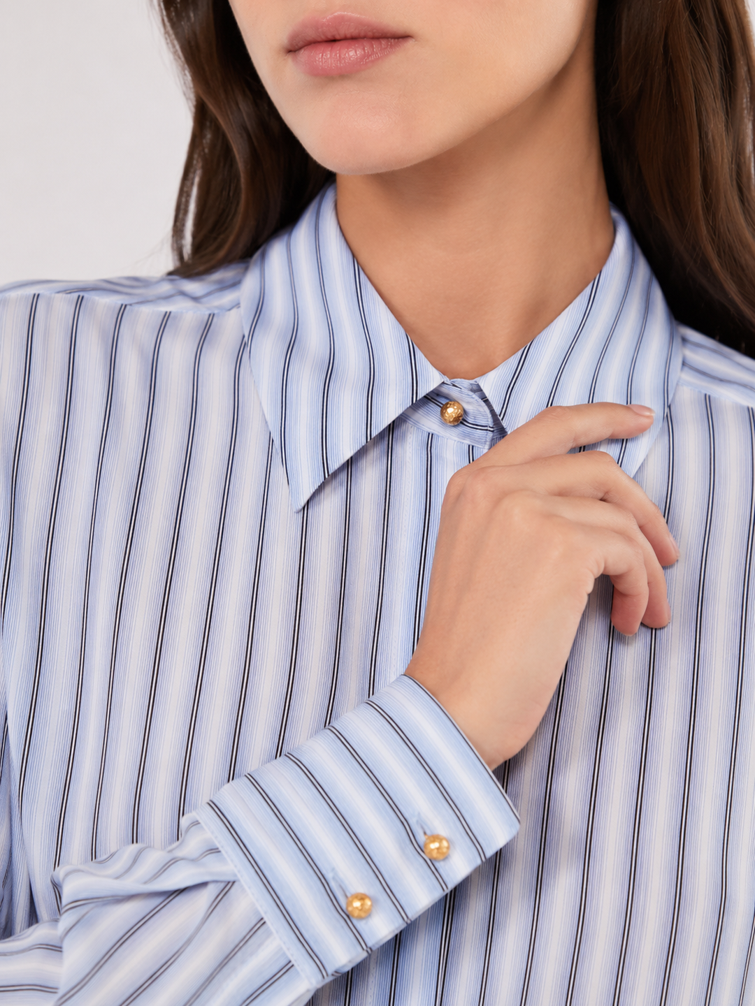 Camicia in seta a righe