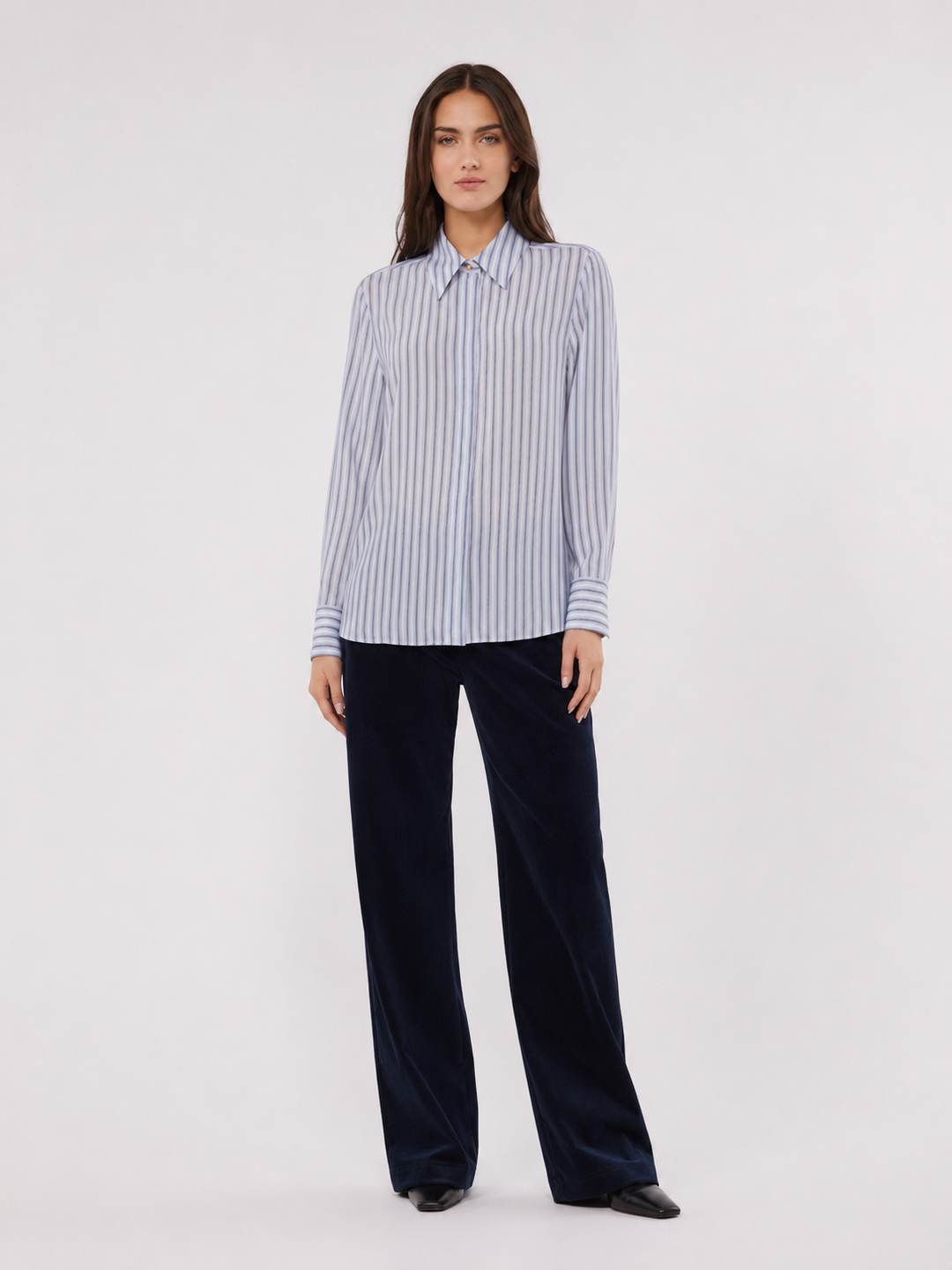 Camicia in seta a righe