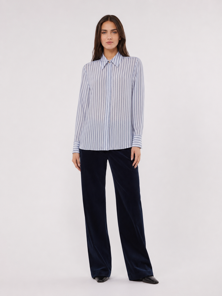 Camicia in seta a righe
