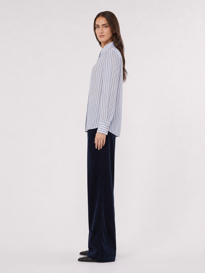 Camicia in seta a righe
