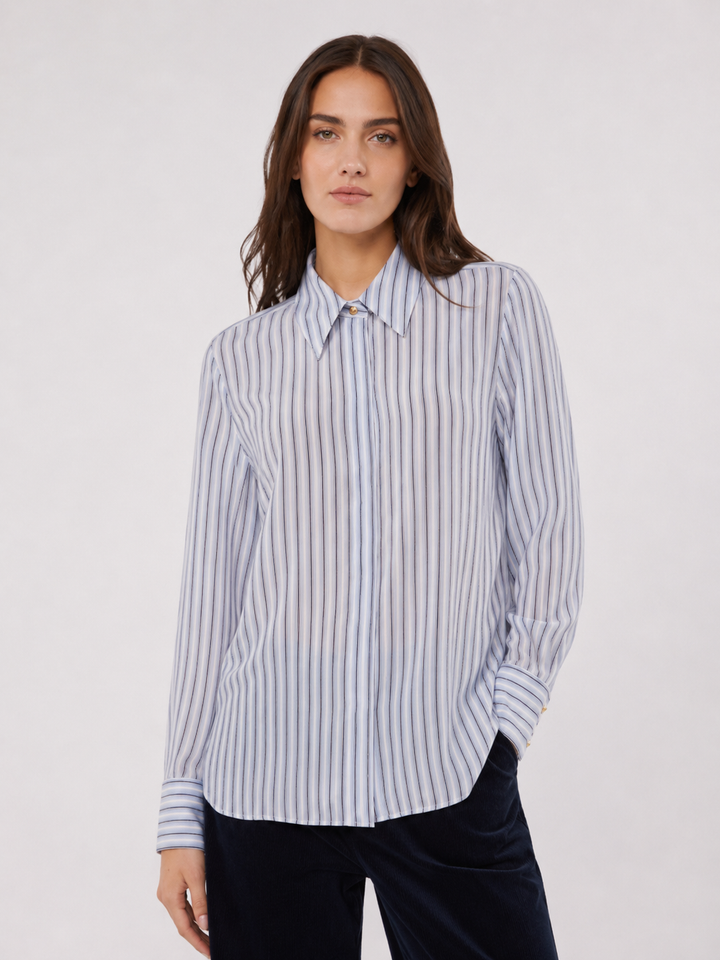 Camicia in seta a righe