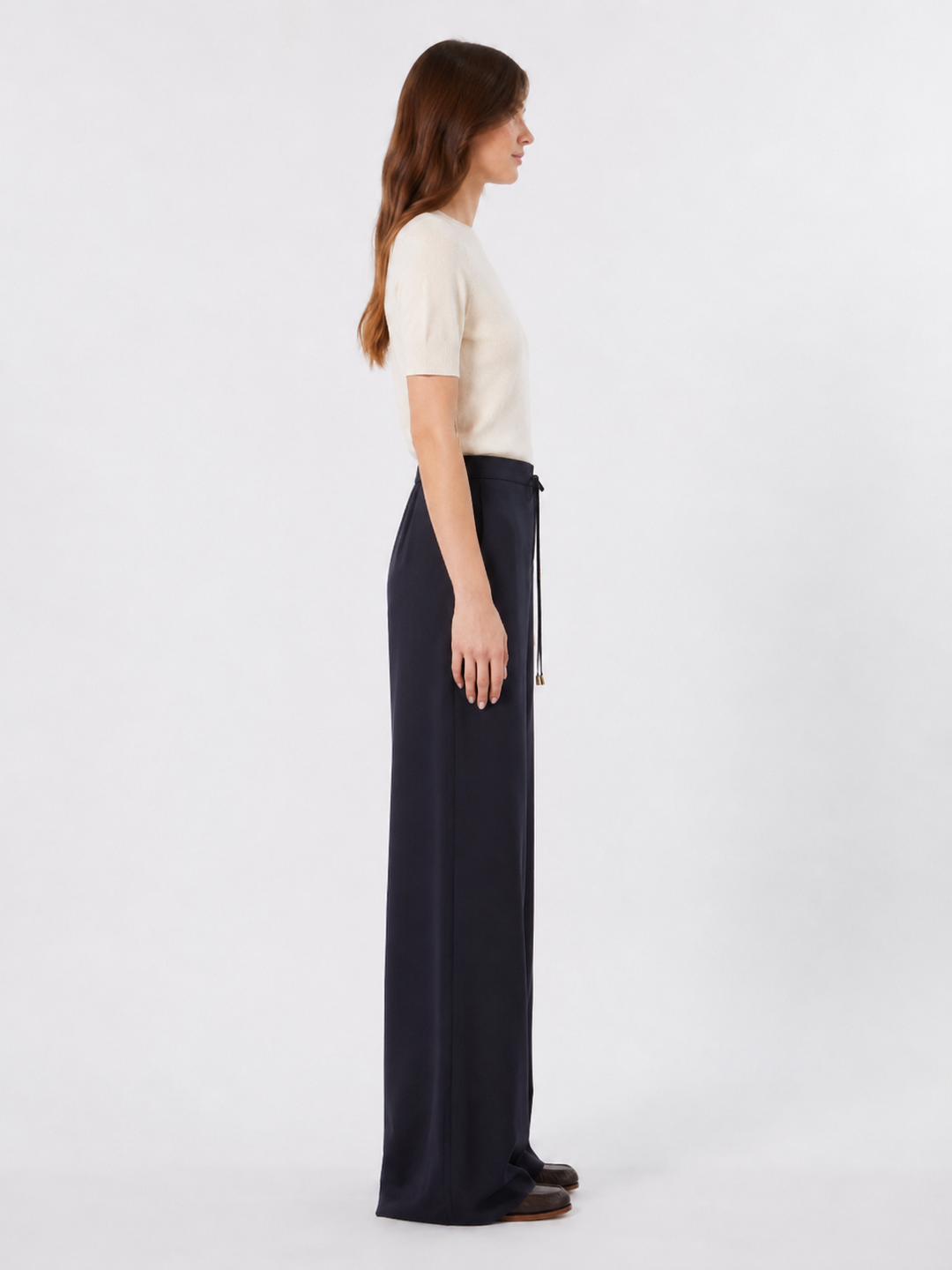 Pantalone in tela di lana con coulisse