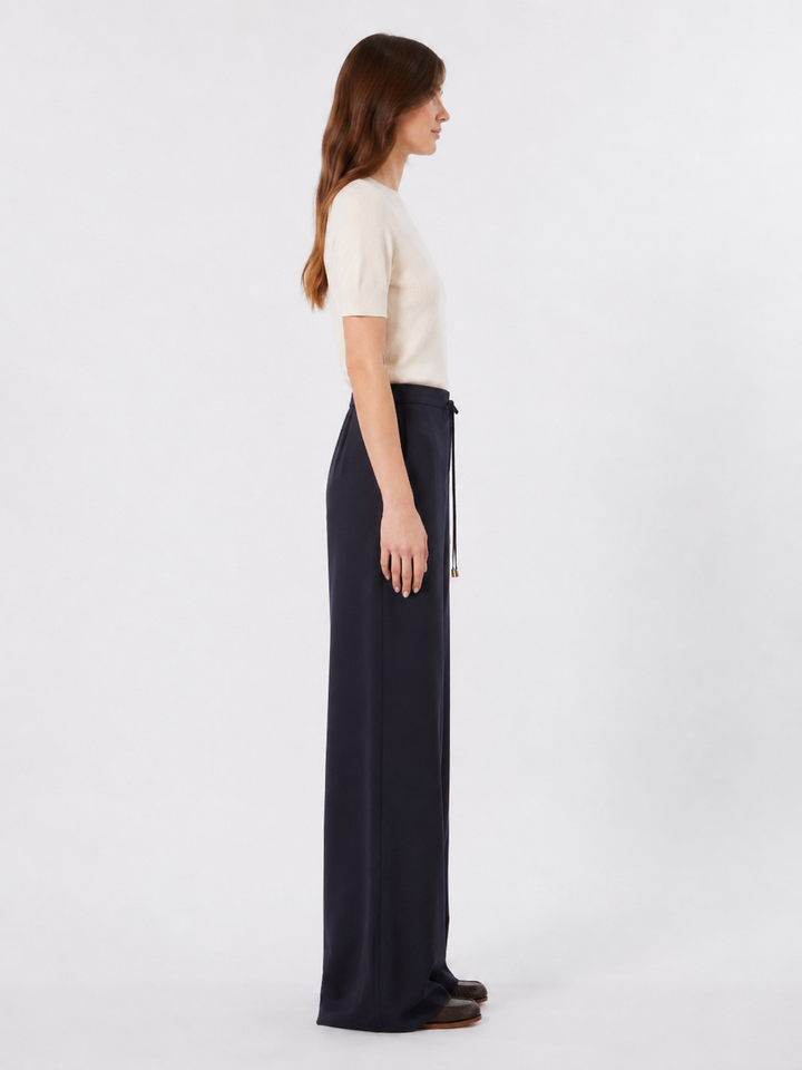 Pantalone in tela di lana con coulisse