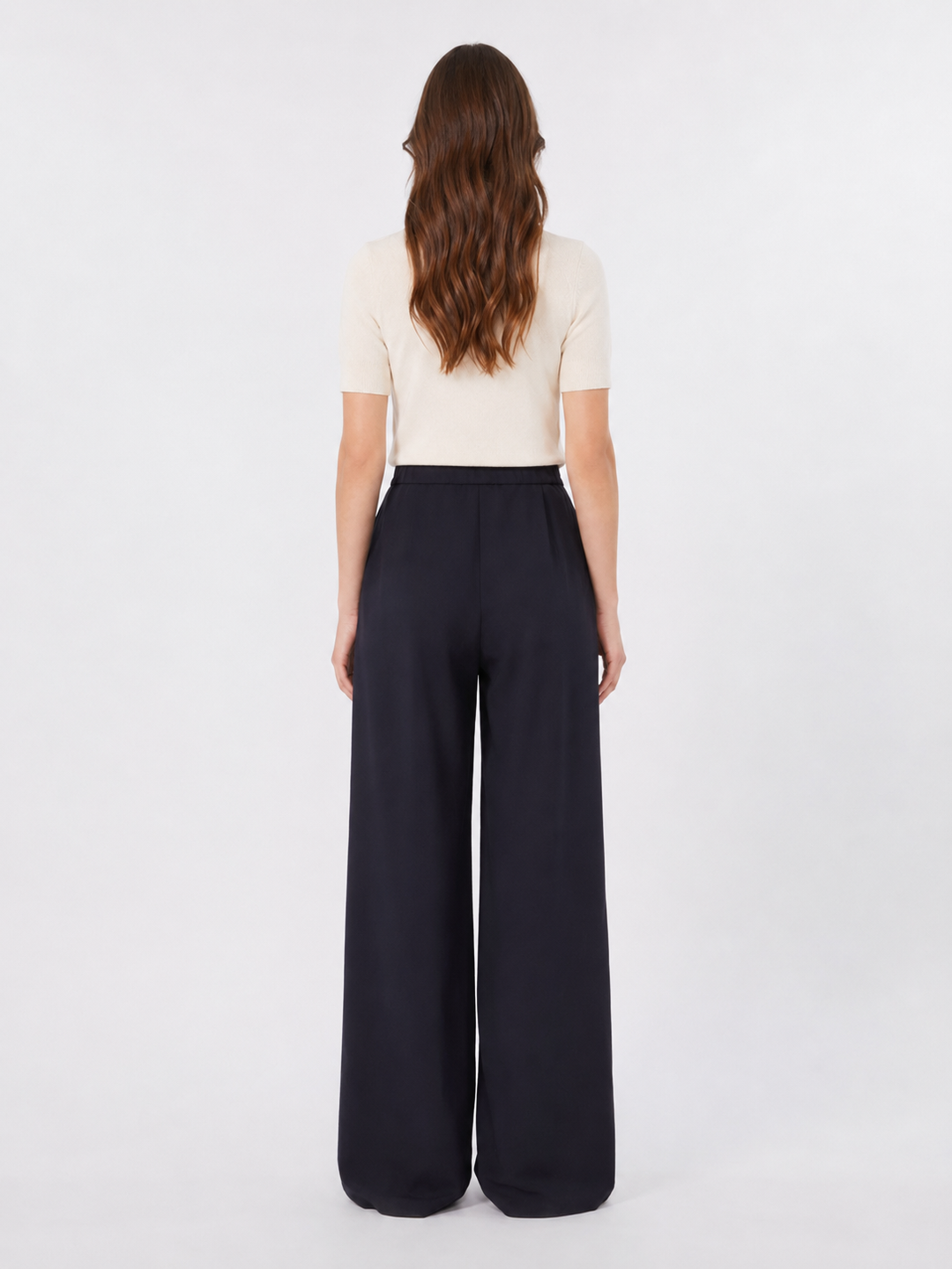 Pantalone in tela di lana con coulisse