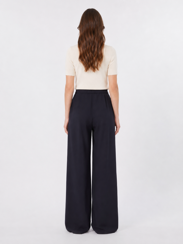 Pantalone in tela di lana con coulisse