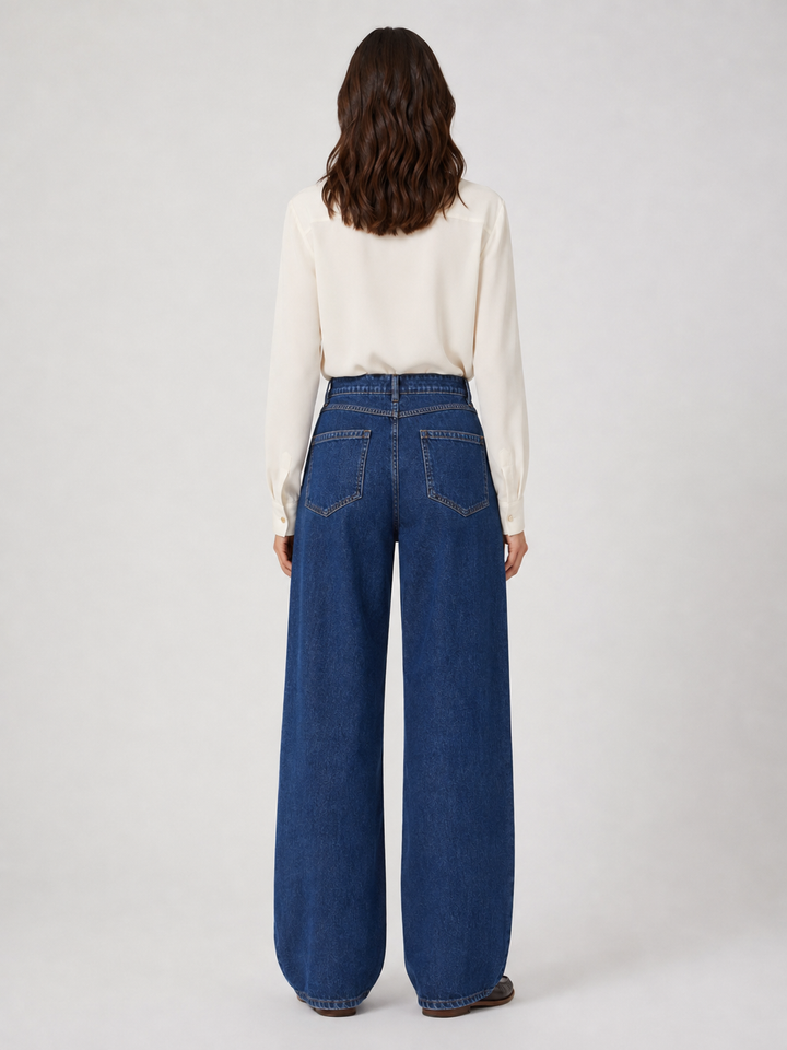 Pantalone in Denim di Cotone