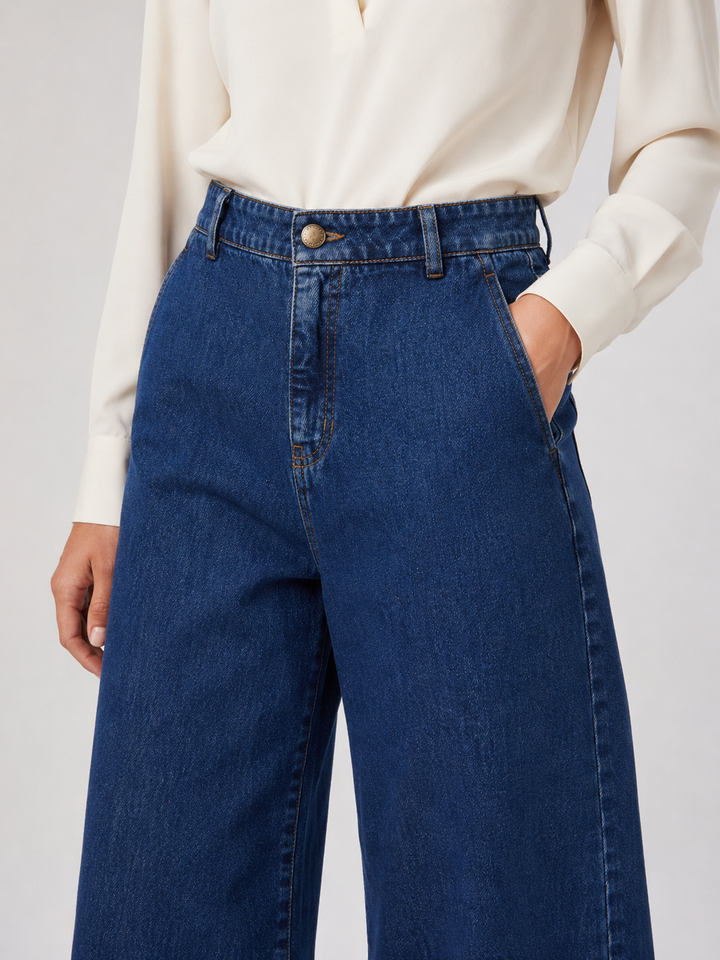 Pantalone in Denim di Cotone