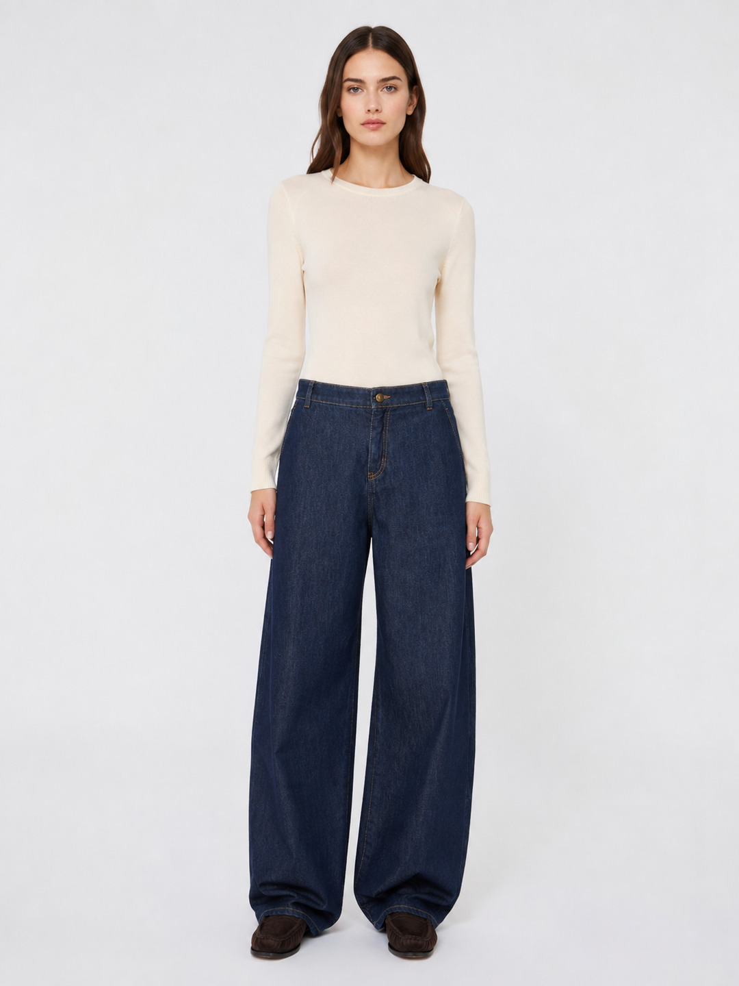 Pantalone in Denim di Cotone