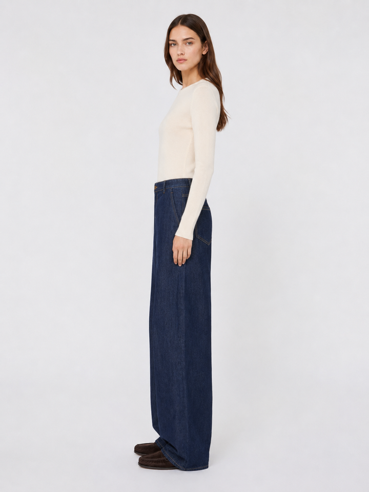 Pantalone in Denim di Cotone