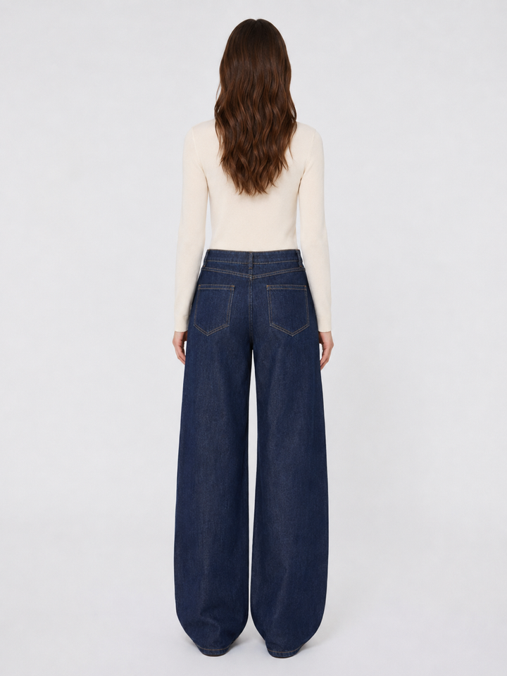 Pantalone in Denim di Cotone