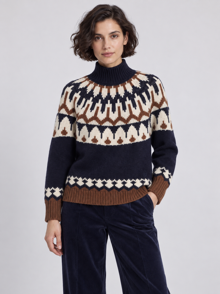 Maglia Fair Isle in lana con cristalli