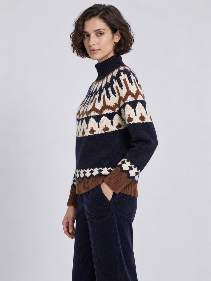 Maglia Fair Isle in lana con cristalli