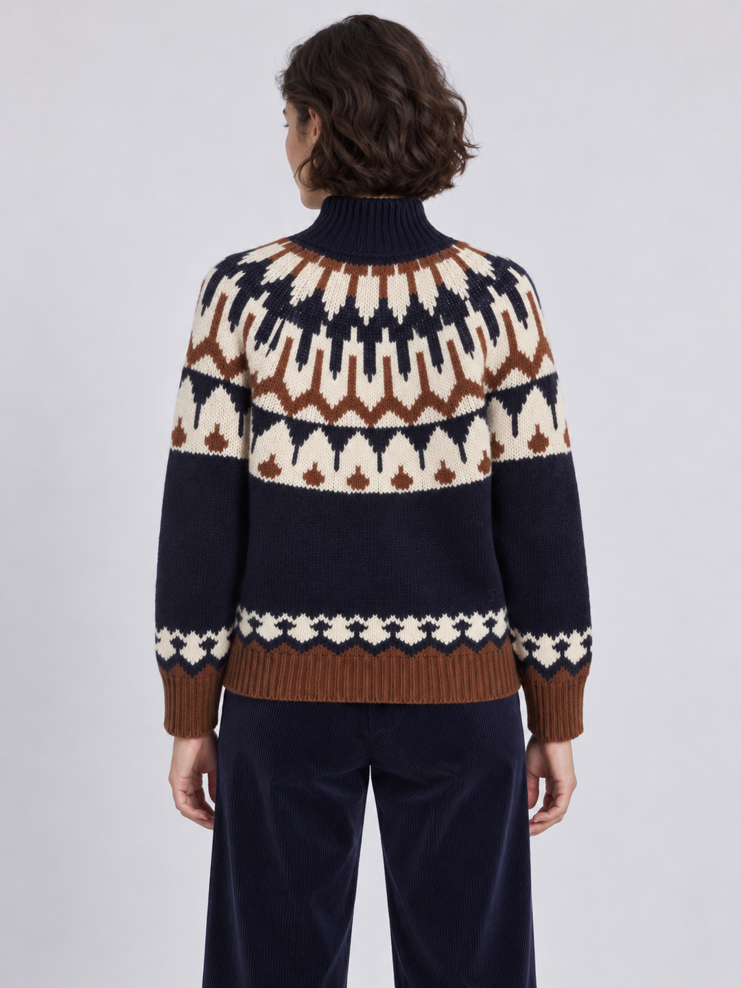 Maglia Fair Isle in lana con cristalli