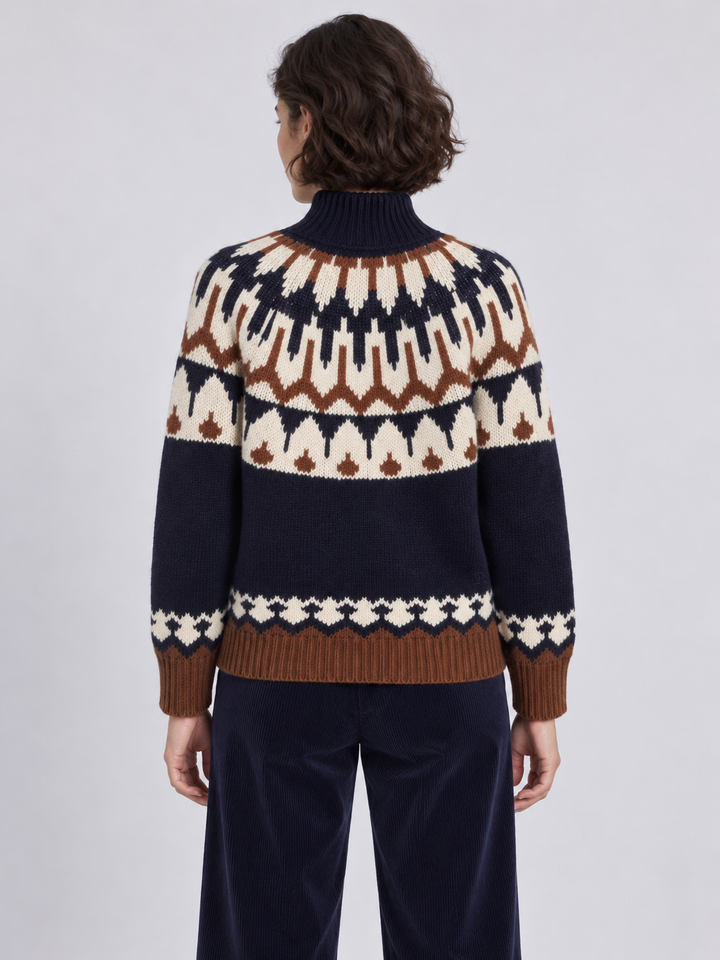 Maglia Fair Isle in lana con cristalli