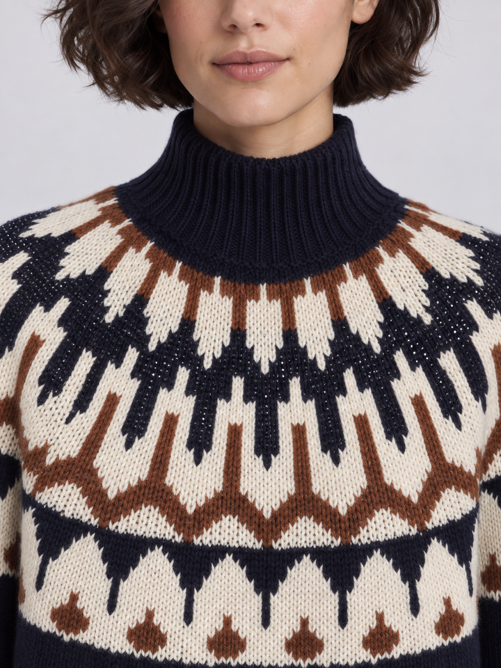 Maglia Fair Isle in lana con cristalli