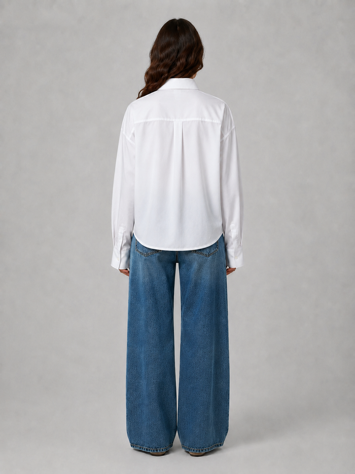 Camicia Bianca con Nastro al Collo