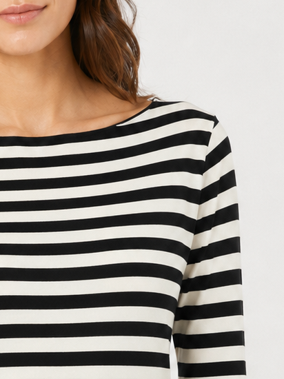 Maglia in filato rasato di viscosa a righe